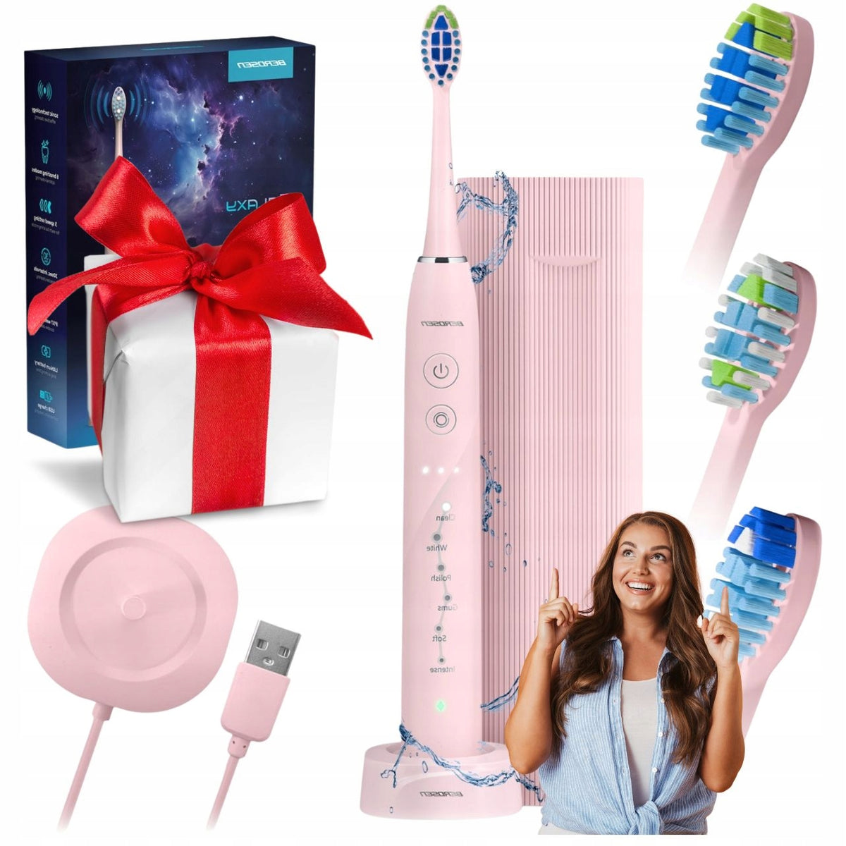 ELECTRIC TOOTHBRUSH FOR WOMEN SONIC TOOTHBRUSH + CASE