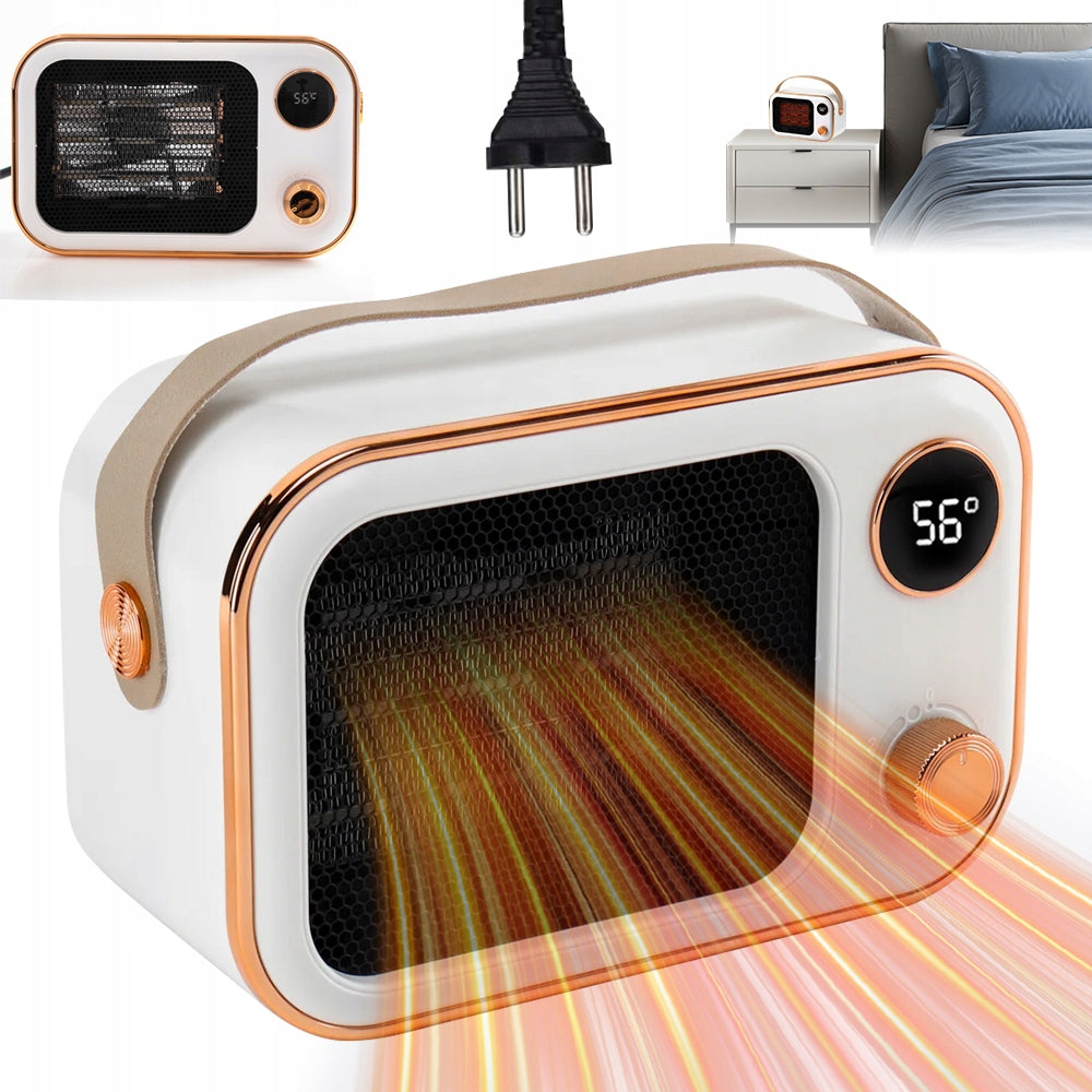 ELECTRIC WIDE ANGLE HEATER WHITE WITH ROLL-OVER PROTECTION