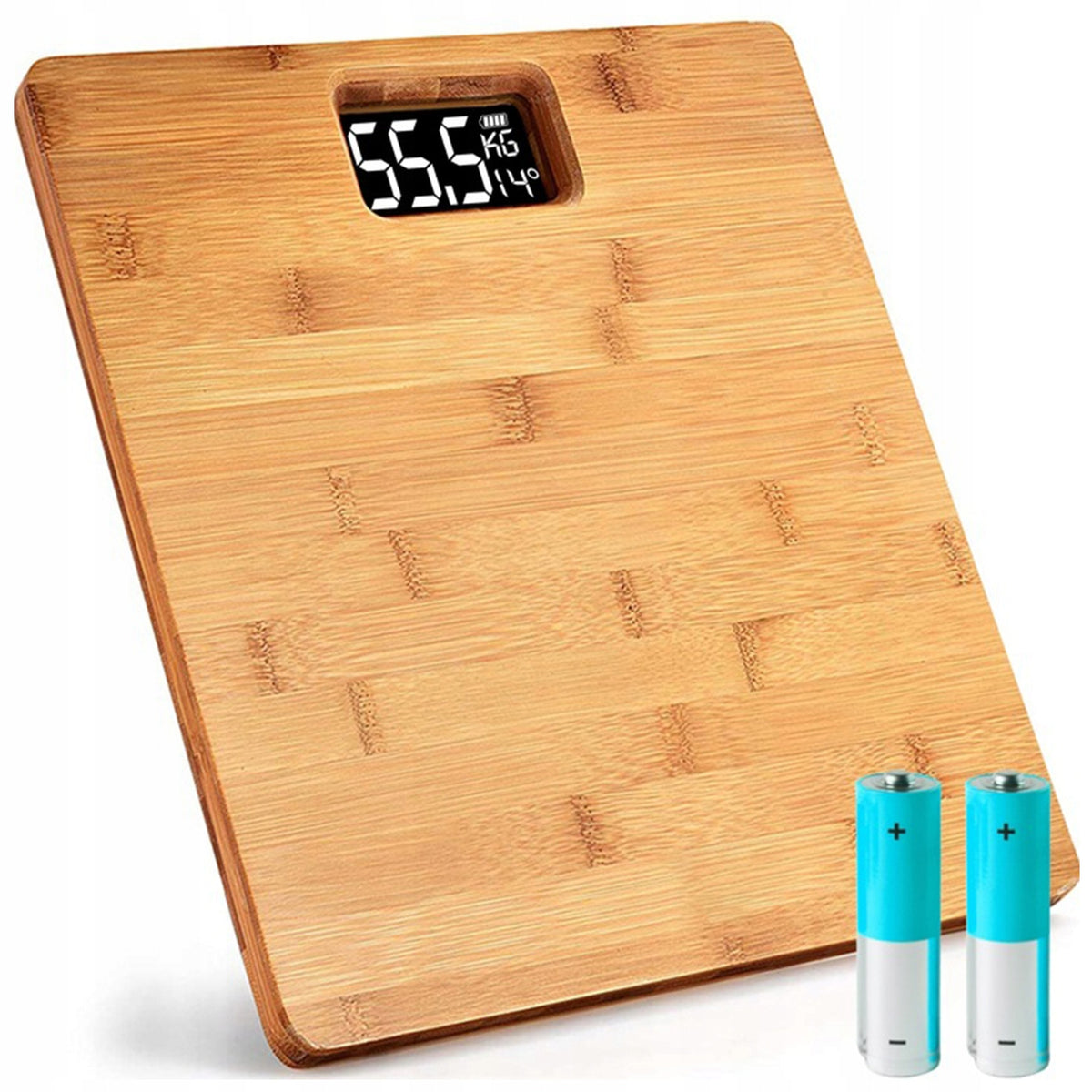 ELECTRONIC BATHROOM SCALE UP TO 180KG BAMBOO LCD DIGITAL FOR BATHROOM