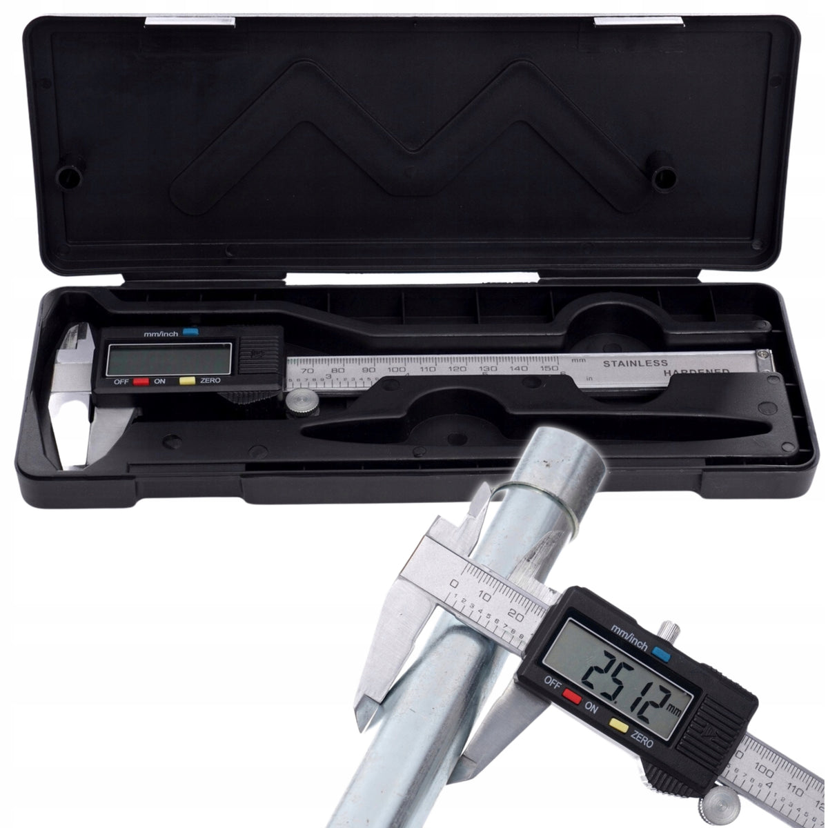 ELECTRONIC CALIPER LCD TWO-JAW 150MM PRECISION + CASE