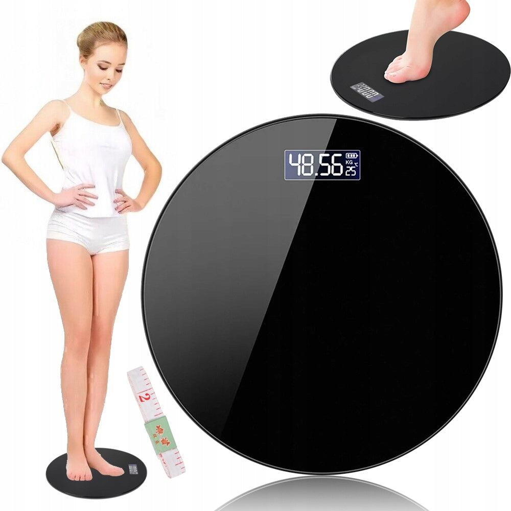 ELECTRONIC PRECISION GLASS BATHROOM SCALE 180KG BLACK LCD Packaging status original