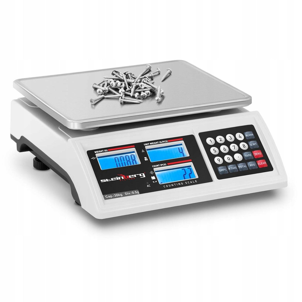 ELECTRONIC SHOP COUNTING SCALE PRECISE 3 LCD DISPLAYS 30kg/0,5g