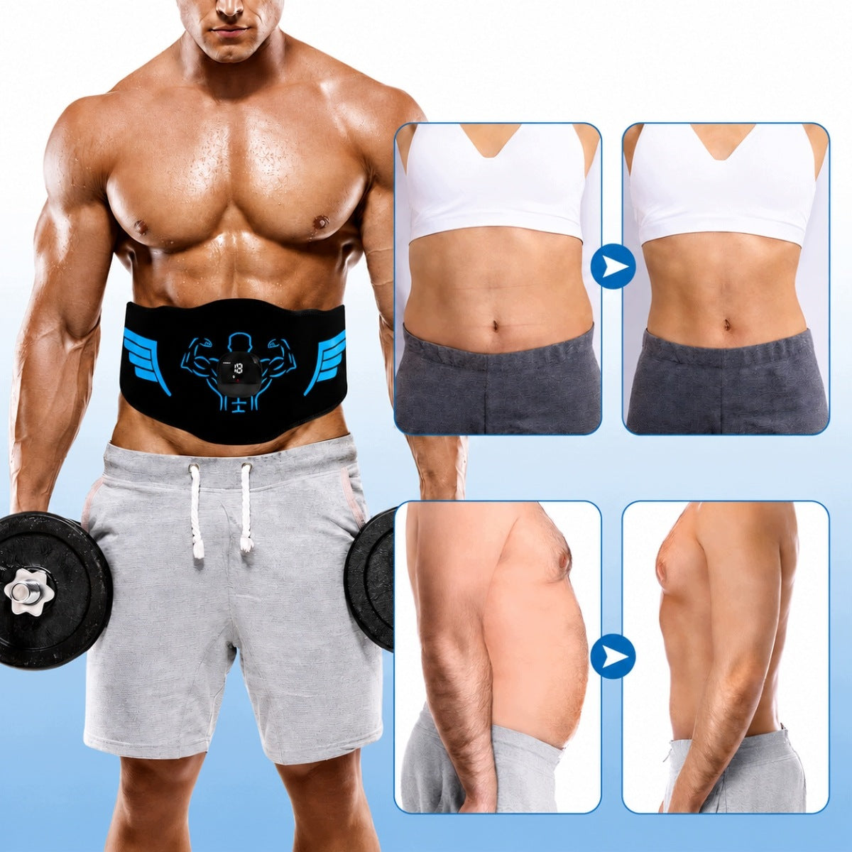 ELECTROSTIMULATOR EMS ABDOMINAL MUSCLES THIGH AND LEG BELT Packaging status original