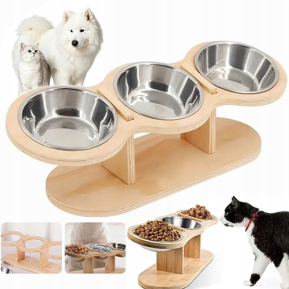 ELEVATED CAT BOWL – CAT WATER FOOD BOWLS, SET OF 3