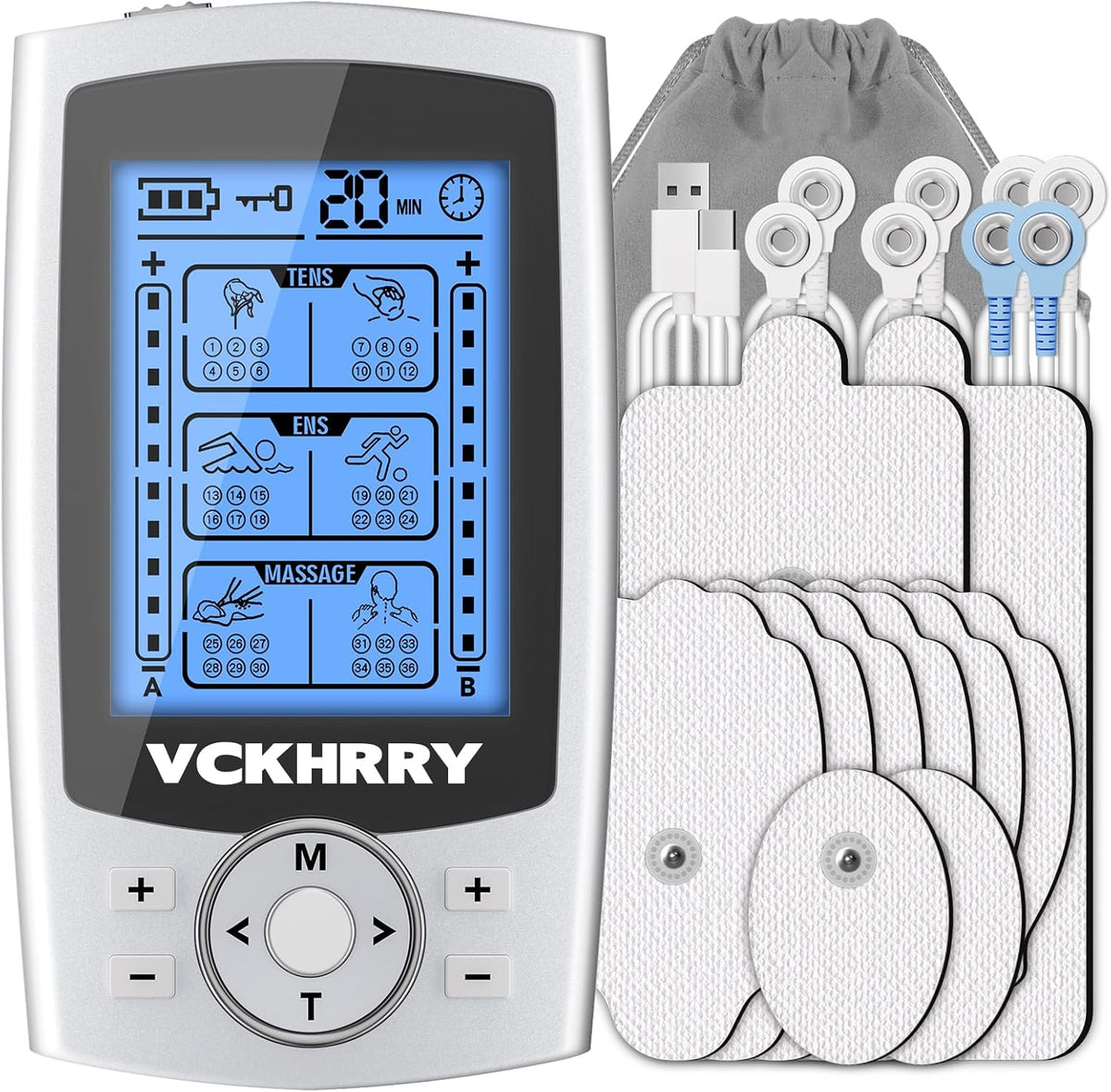 EMS/TENS ELECTROSTIMULATOR WITH 36 PROGRAMS
