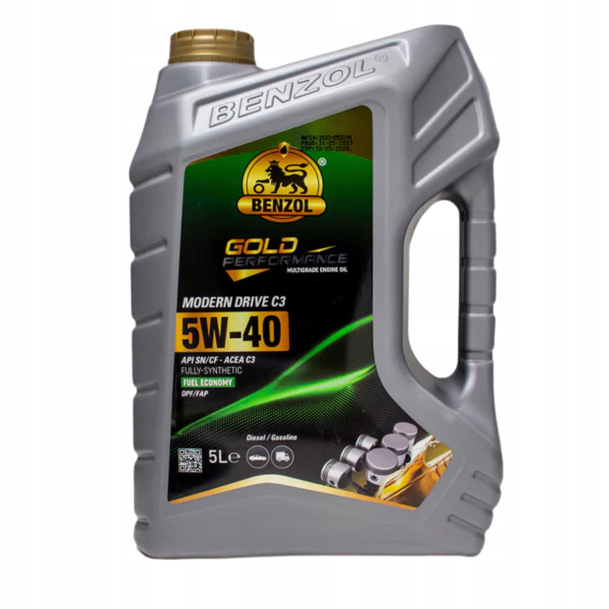 ENGINE OIL BENZOL MODERN DRIVE SAE 5W40 API SN/CF ACEA C3 5L