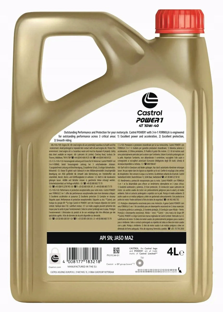 ENGINE OIL CASTROL 4T 10W-40 4L Manufacturer code 15F5A1