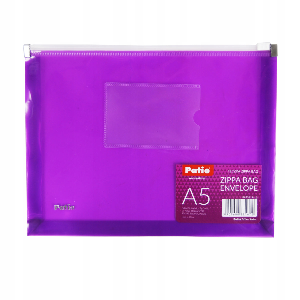 ENVELOPE FOR DOCUMENTS ZIPPA BAG A5 PURPLE PATIO