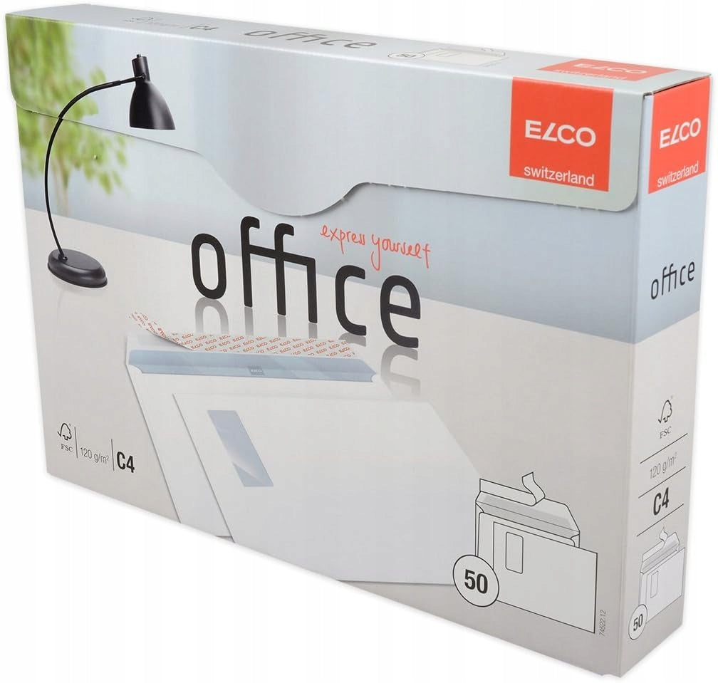 ENVELOPES C4 WITH WINDOW WHITE SELF-ADHESIVE 50 PCS 229X324MM