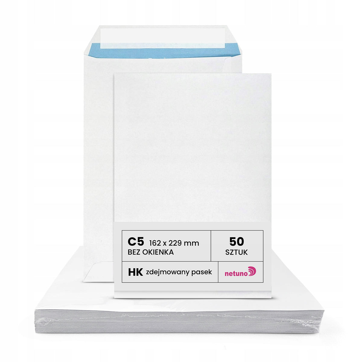 ENVELOPES C5 HK LETTER WHITE SELF-STICKING WITH CORRESPONDENCE STRAP 50 PCS.