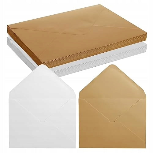 ENVELOPES C6 WHITE KRAFT SET 60 PCS FOR WEDDING INVITATIONS CARD