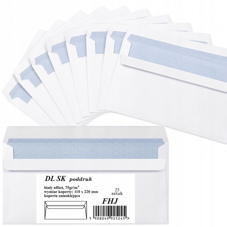 ENVELOPES DL WHITE LETTER OFFICE DL SK 25 PCS FHJ