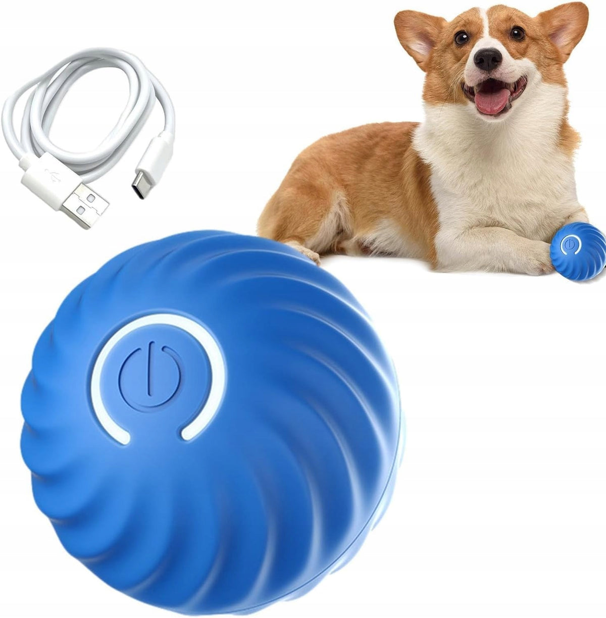 ESCAPING BALL CAT DOG TOY LED INTERACTIVE PET USB CHARGER
