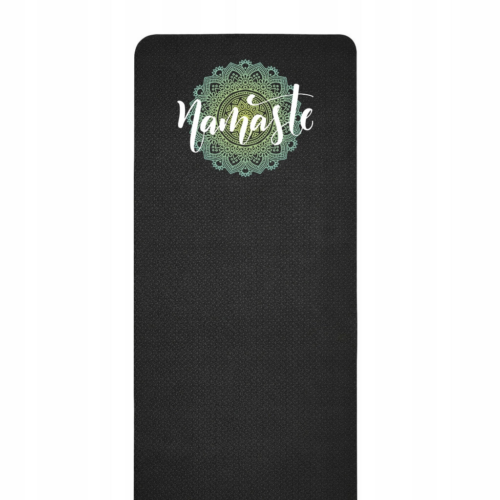 EXERCISE MAT BLACK FITNESS YOGA NAMASTE FRACTALS TRAINING MAT Packaging status original