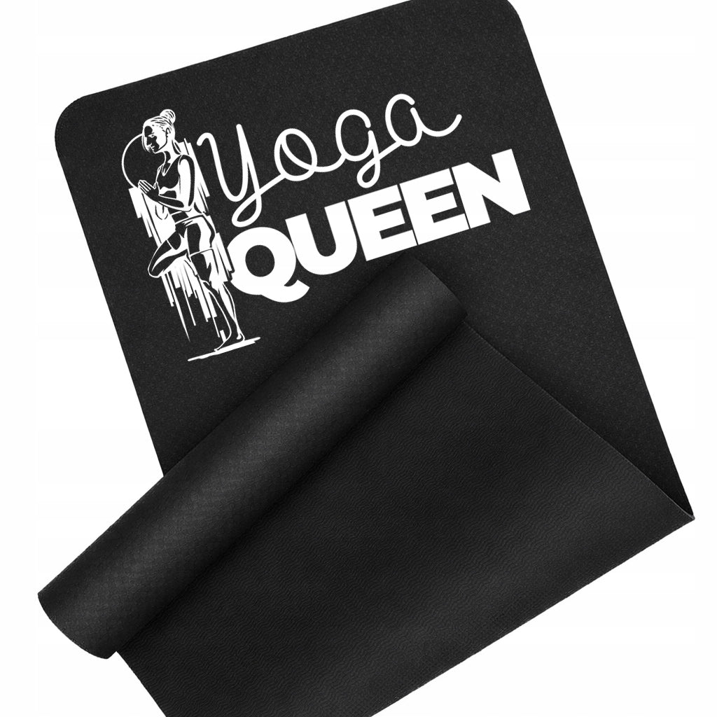 EXERCISE MAT BLACK FITNESS YOGA QUEEN PILATES TRAINING MAT