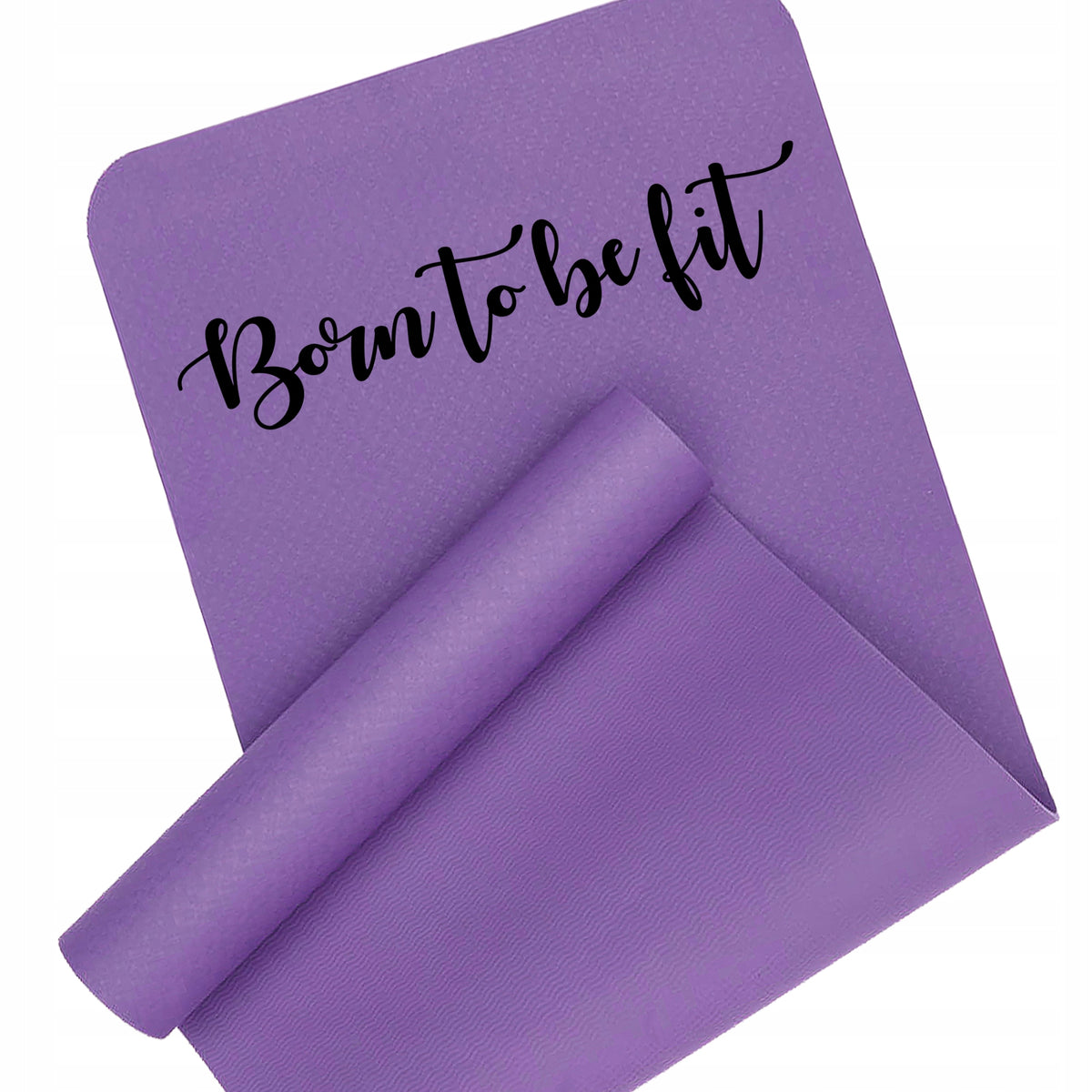 EXERCISE MAT PURPLE BORN TO BE FIT FITNESS YOGA WORKOUT FOR GYM