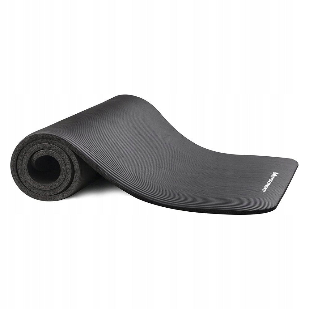 EXERCISE MAT THICK GYMNASTIC FOR YOGA PILATES 181X63CM BLACK