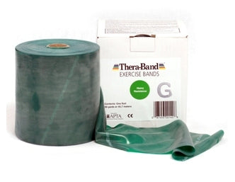EXERCISE TAPE RUBBER GREEN THERA BAND 2,5m RESISTANCE STRONG