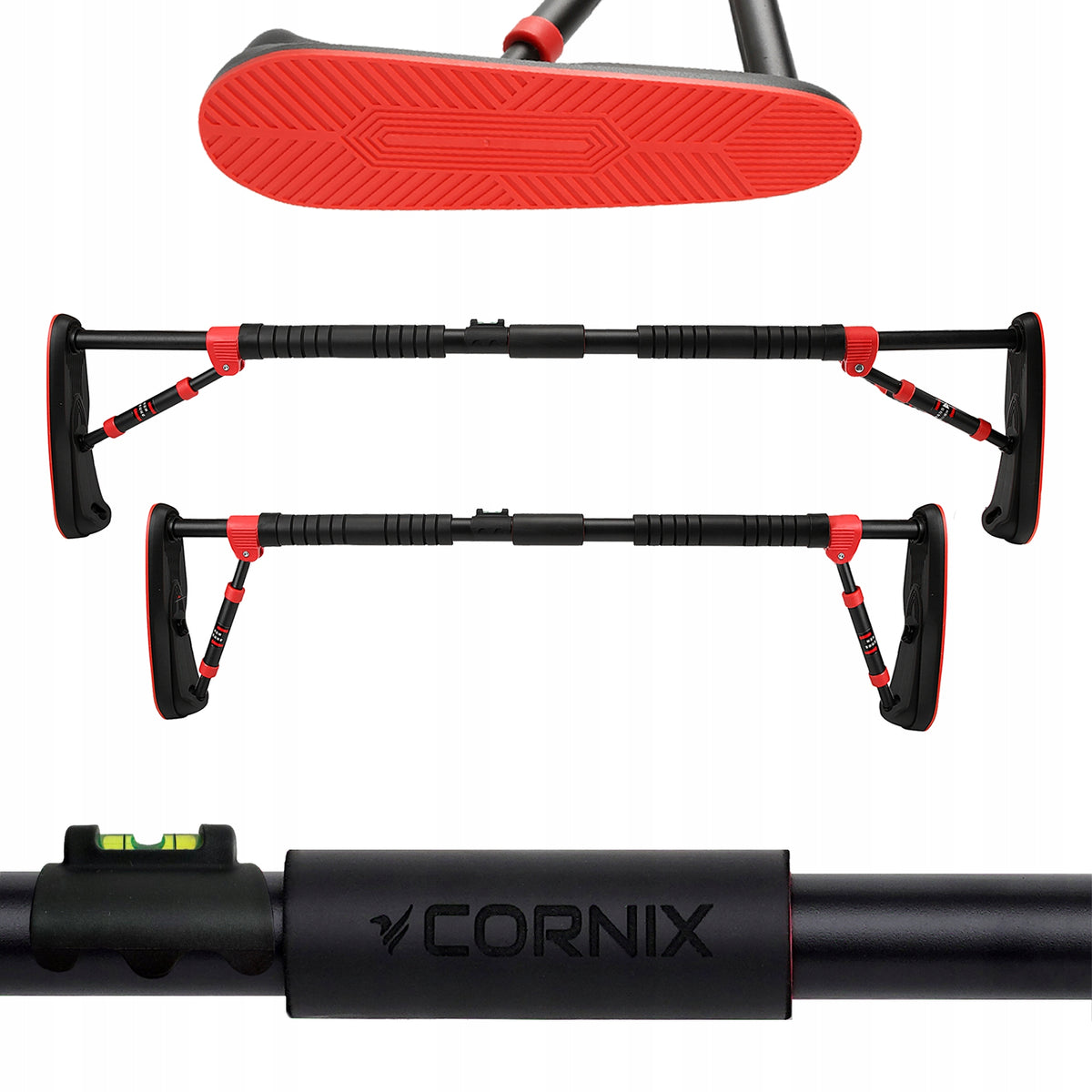 EXPANSION BAR CORNIX WITHOUT DRILLING 100 – 140cm LARGE SUPPORTS LEVEL