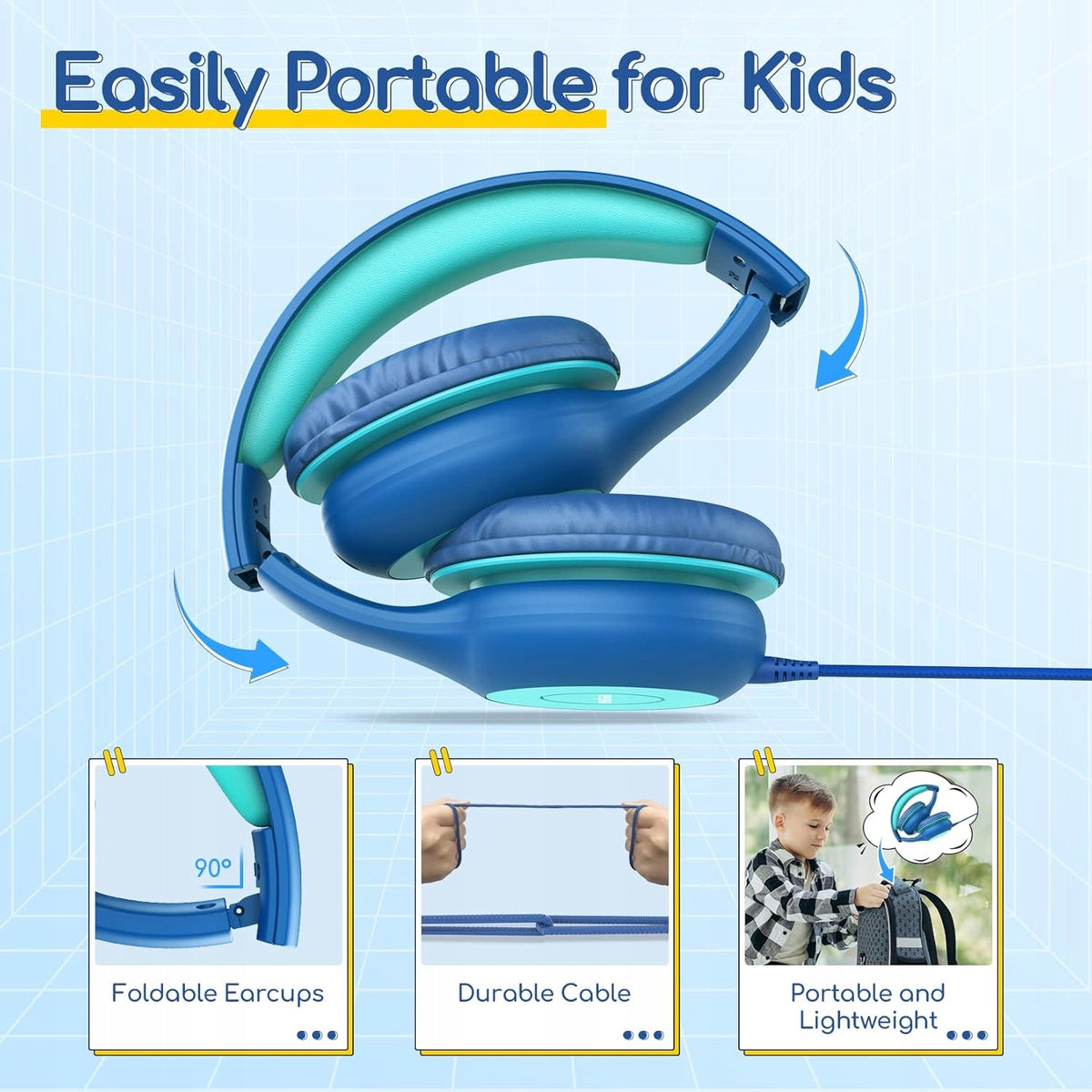 EarFun Kids Headphones with Cable, Hearing Protection, Comfortable, Adjustable Manufacturer code X00243AHWF