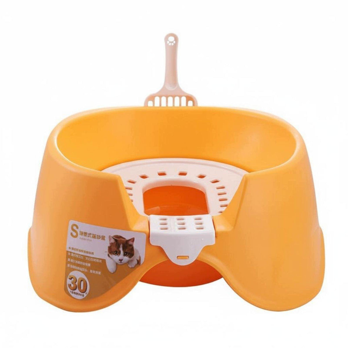 Easy to Clean Semi Enclosed Litter Box Anti Splash Feline Potty Pet