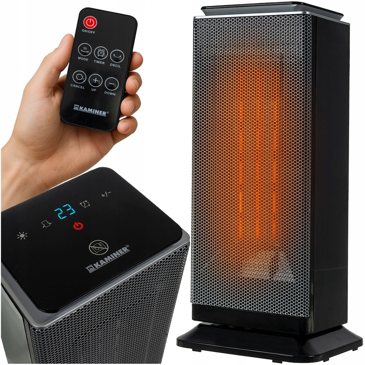 Electric Heater Ceramic Farelka PTC 2000W Energy Saving + Remote Control