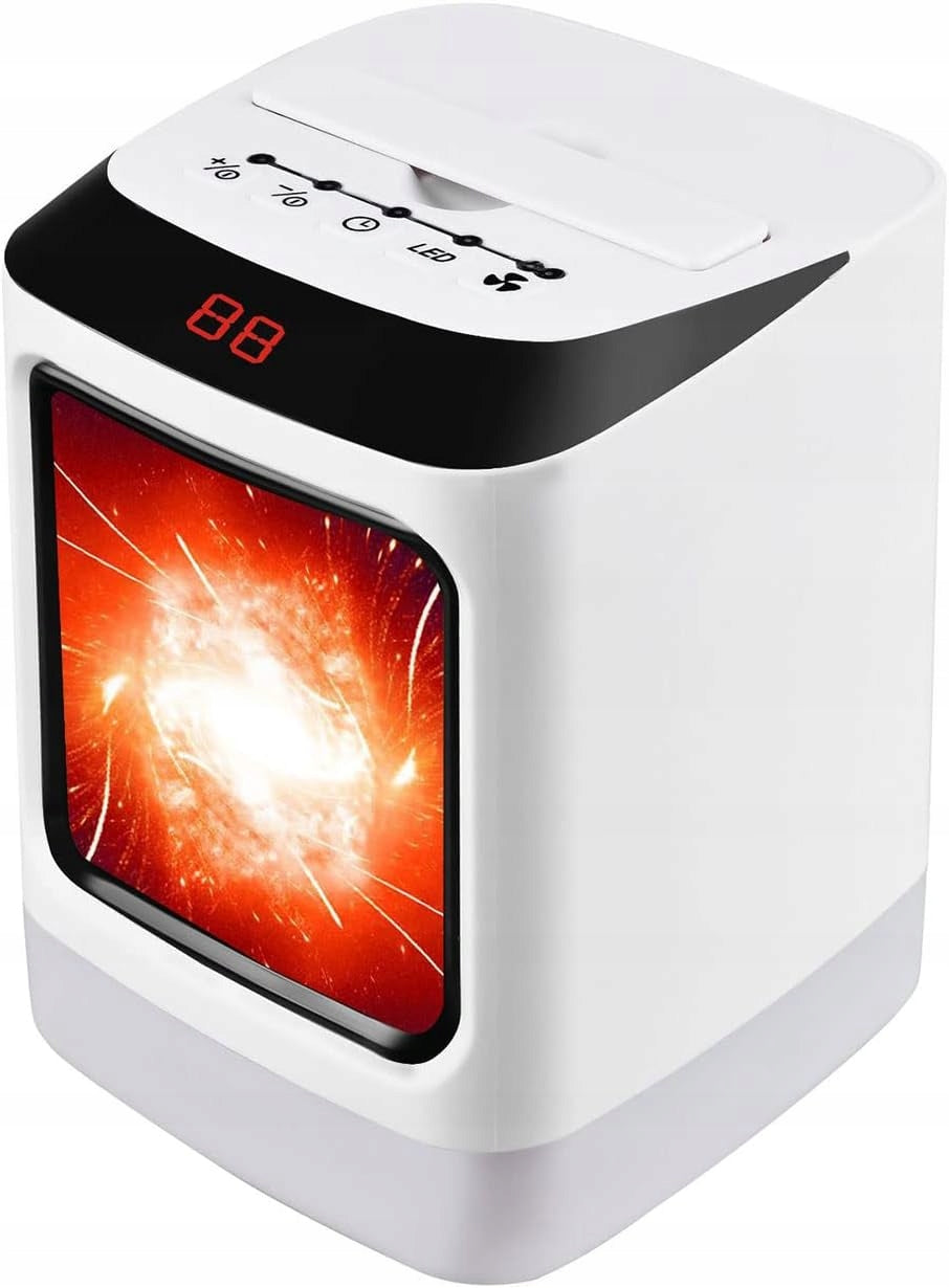 Electric Heater Farelka Fan White Portable Desk 800W