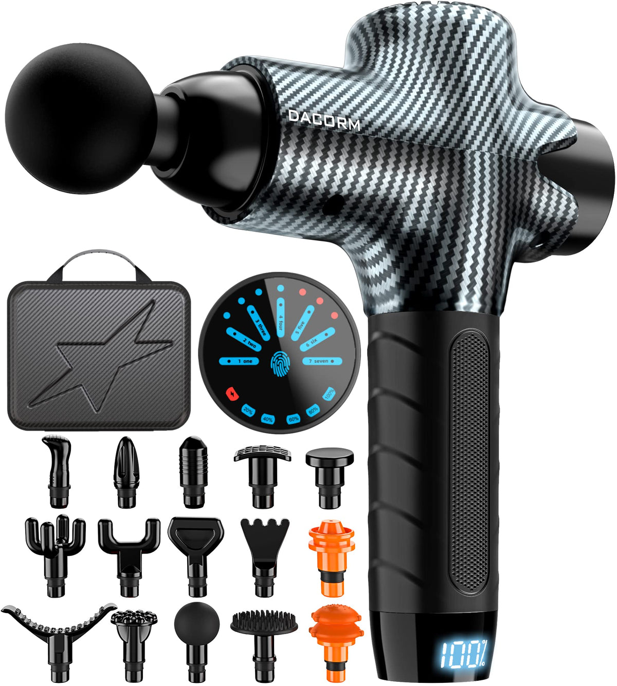 Electric Massage Gun With 15 Heads For Muscle Neck Back