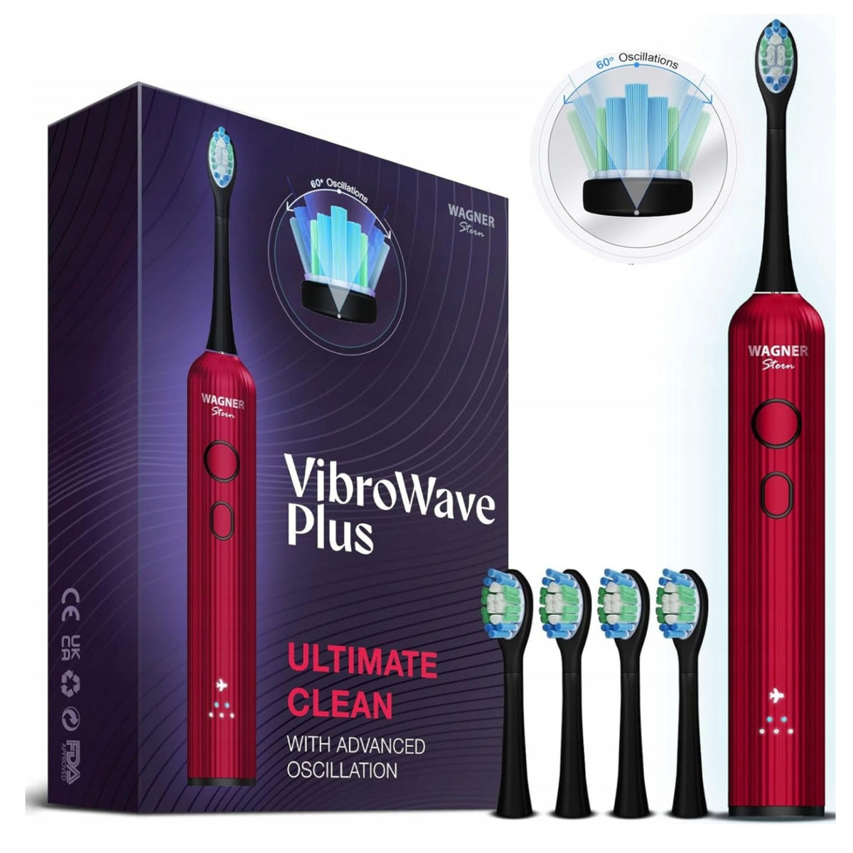 Electric Sonic Toothbrush Waterproof Soft Tips