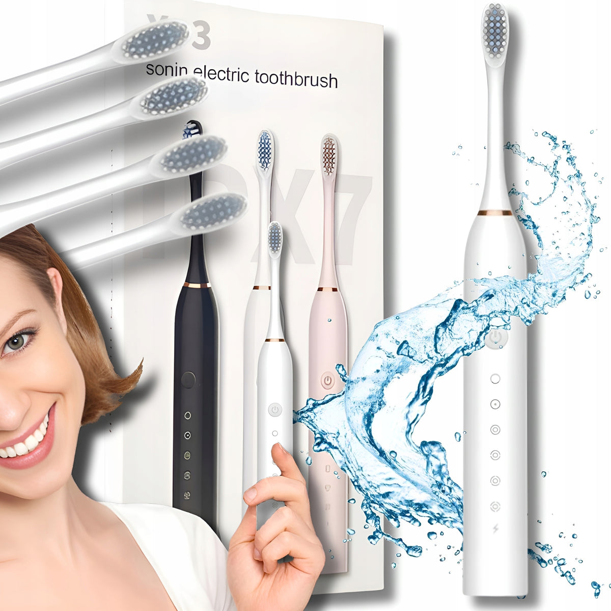 Electric Toothbrush Sonic 4 Tips For Children and Adults