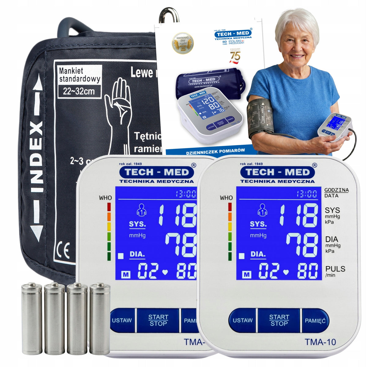Electronic Shoulder Blood Pressure Monitor TECH-MED Arrhythmia Large Screen TMA-10