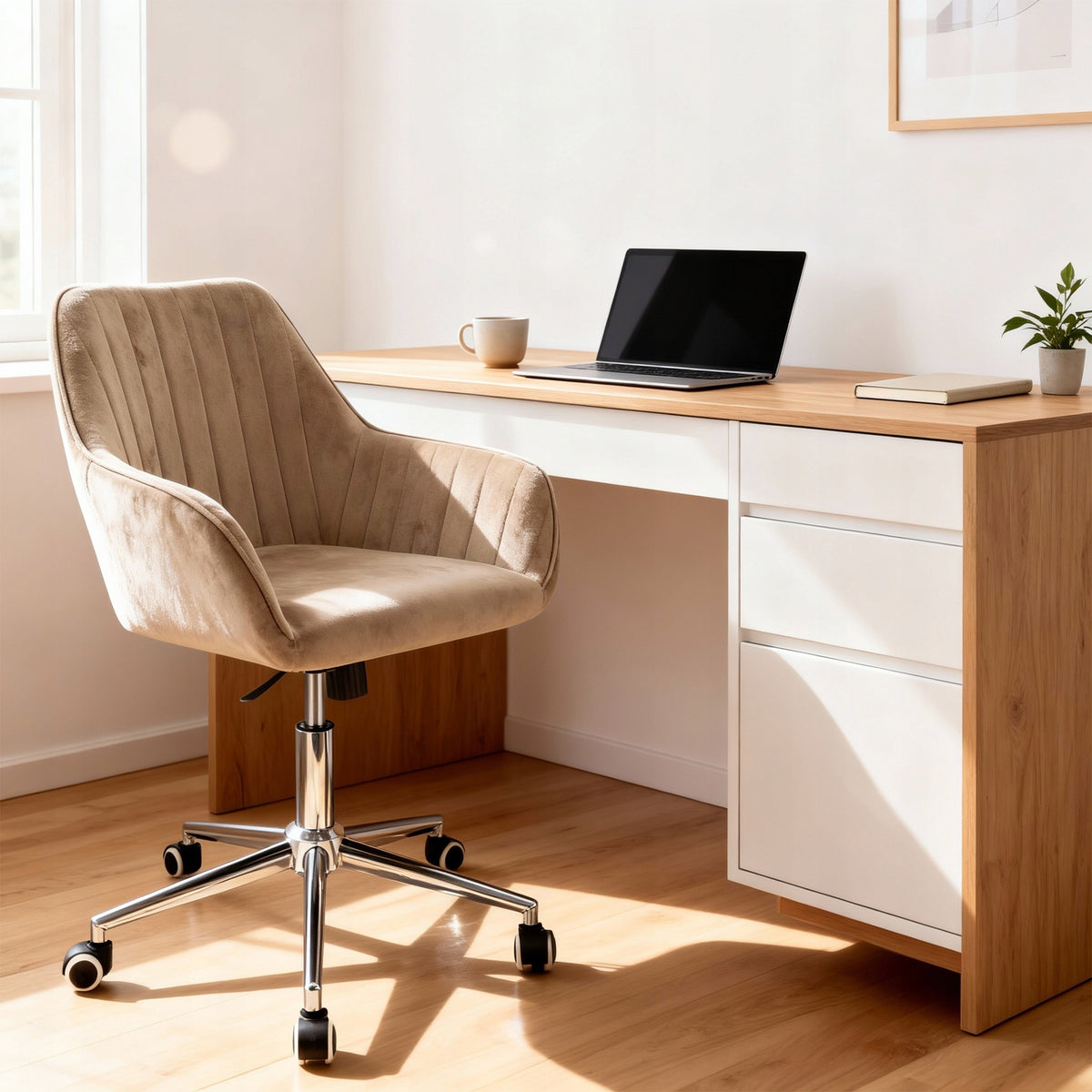 Elegant Office CORUM Swivel Chair for Office Beige Chair JUMIhome Brand Jumi