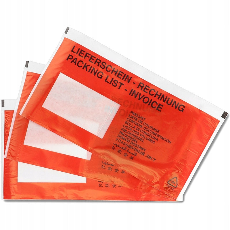 Emerson DL transparent red courier envelopes (1000)