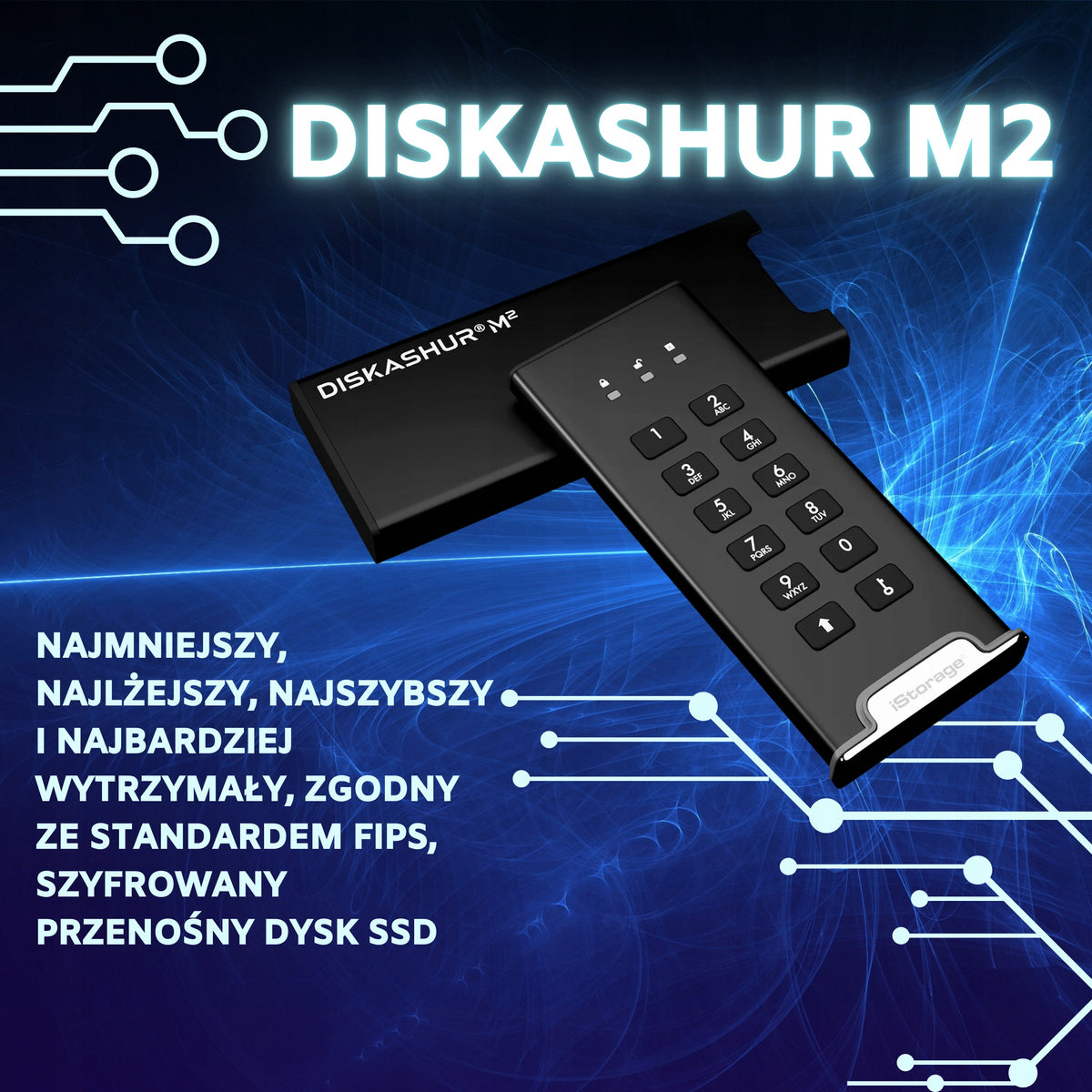 Encrypted SSD iStorage diskAshur M2 1TB | USB 3.2 | AES 256-bit Packaging status original