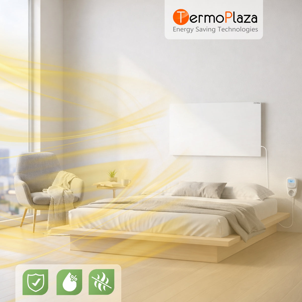 Energy Efficient Electric Heater 550W 14m Infrared Wi-Fi Radiator Packaging status original