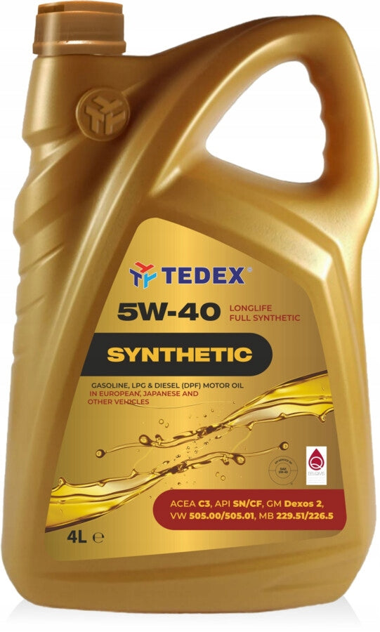 Engine Oil Tedex Synthetic SN/SM/CF C3 5W40 4L