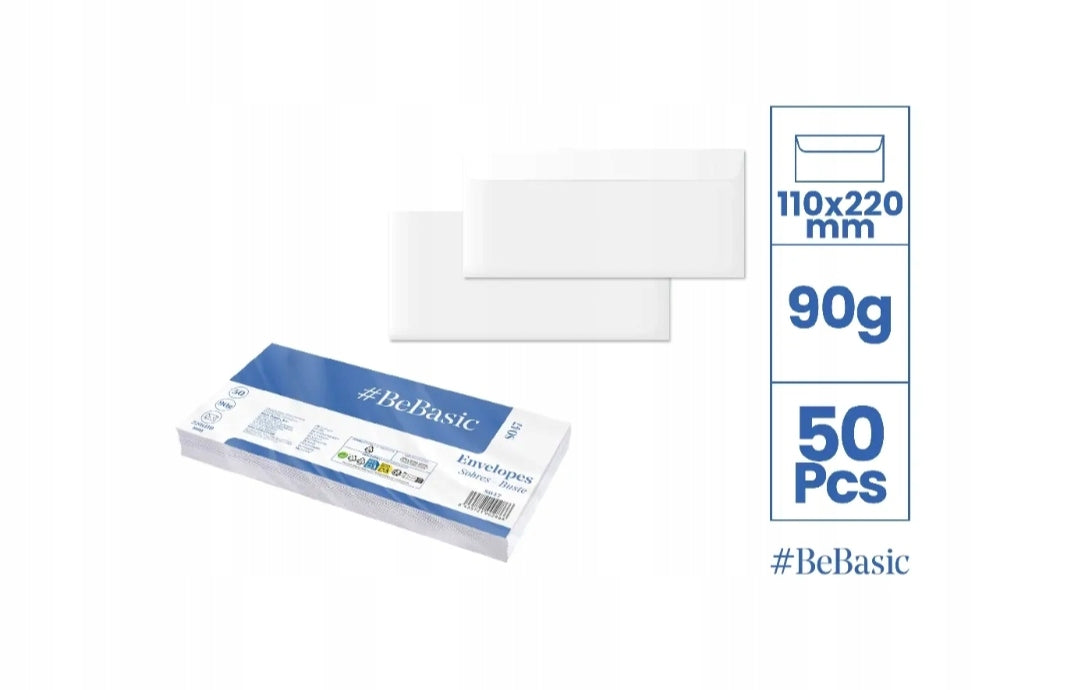 Envelope DL White Self Adhesive 110mm x 220 Set 50pcs
