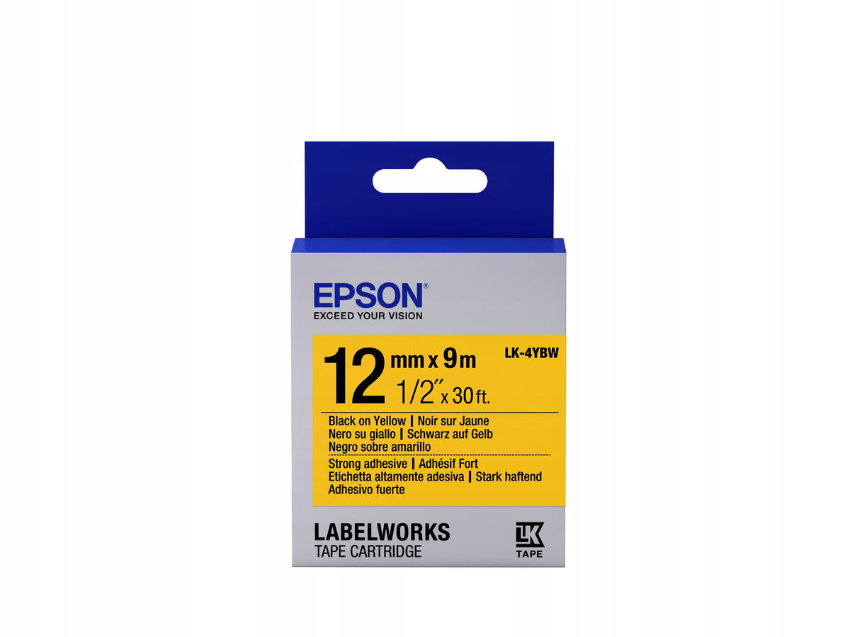 Epson LabelWorks LK-4YBW C53S654014 12mm x 9m, fekete nyomtatás / sárga