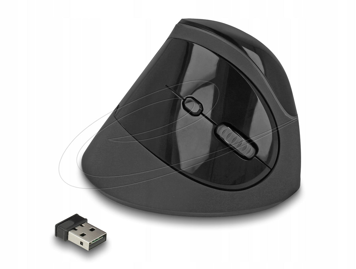 Ergonomic Optical Wireless Mouse 2,4 GHz Quiet Delock 12622