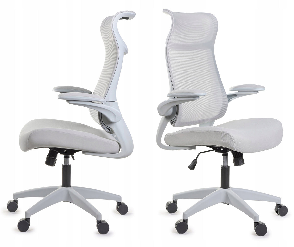 Ergonomic grey office chair FHX011 adjustable armrests health and safety grey