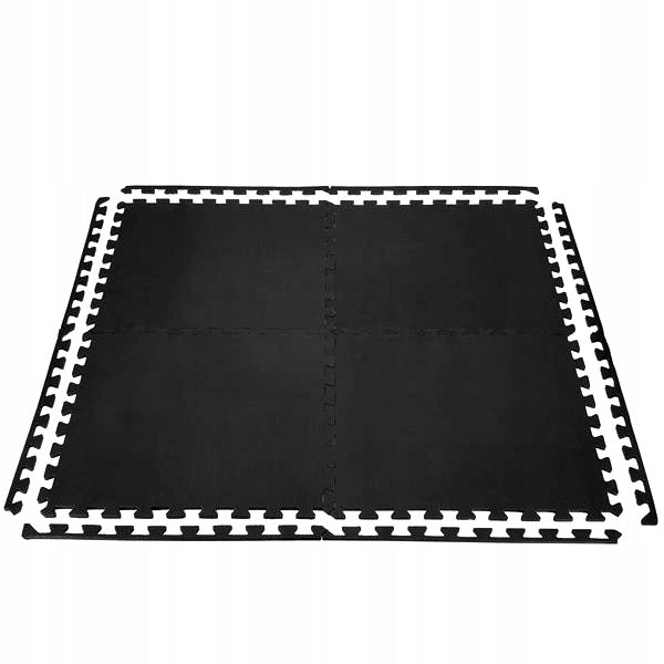 Exercise Mat Under Equipment Gym Pool Puzzle Non-Slip 4 Pcs Color black