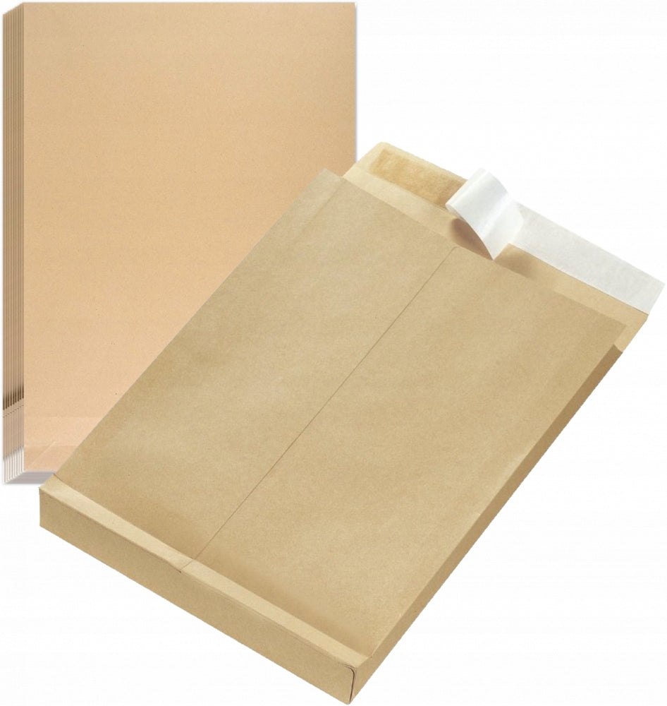 Expandable envelope C4 with strap HK 10 PCS without window brown x 5 PACK