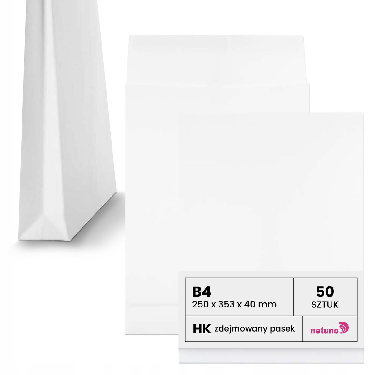 Expandable envelopes RBD white B4 HK self-sticking with strap cigarette pads 50pcs