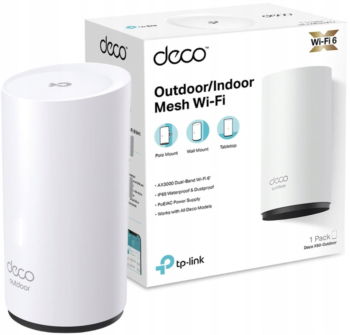 External Wi-Fi Router TP-LINK DECO X50-Outdoor Wi-Fi 6 AX3000 PoE IPS65