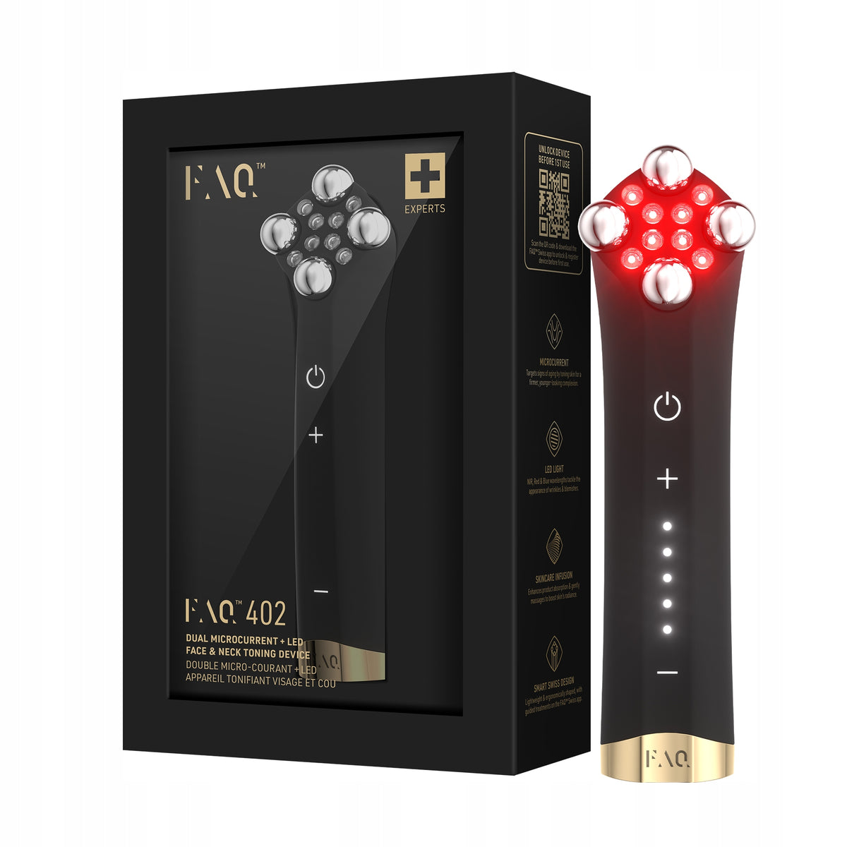 FAQ 402 – device with dual microcurrent and red LED light Brand FOREO