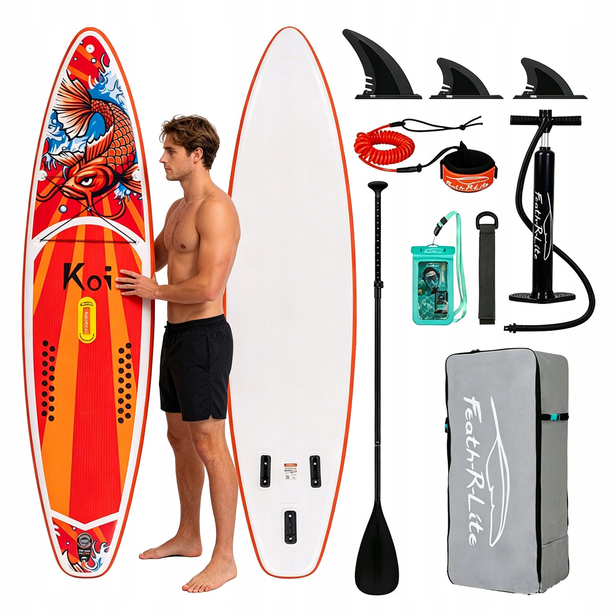 FEATH-R-LITE FR01E Inflatable Paddle Board SUP Board 350cm with Accessories
