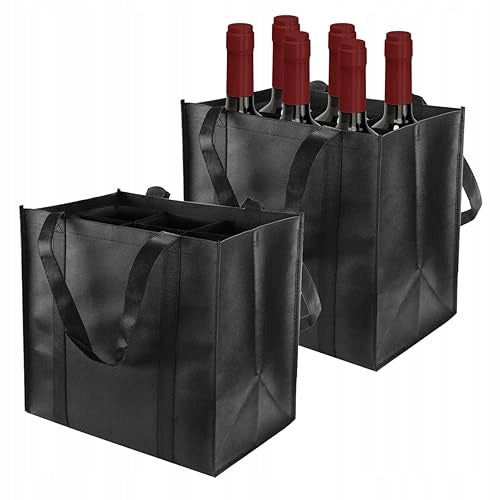 FELT BOTTLE BAG WITH COMPARTMENTS FOR 6 PCS SHOPPING 2 PCS. for home