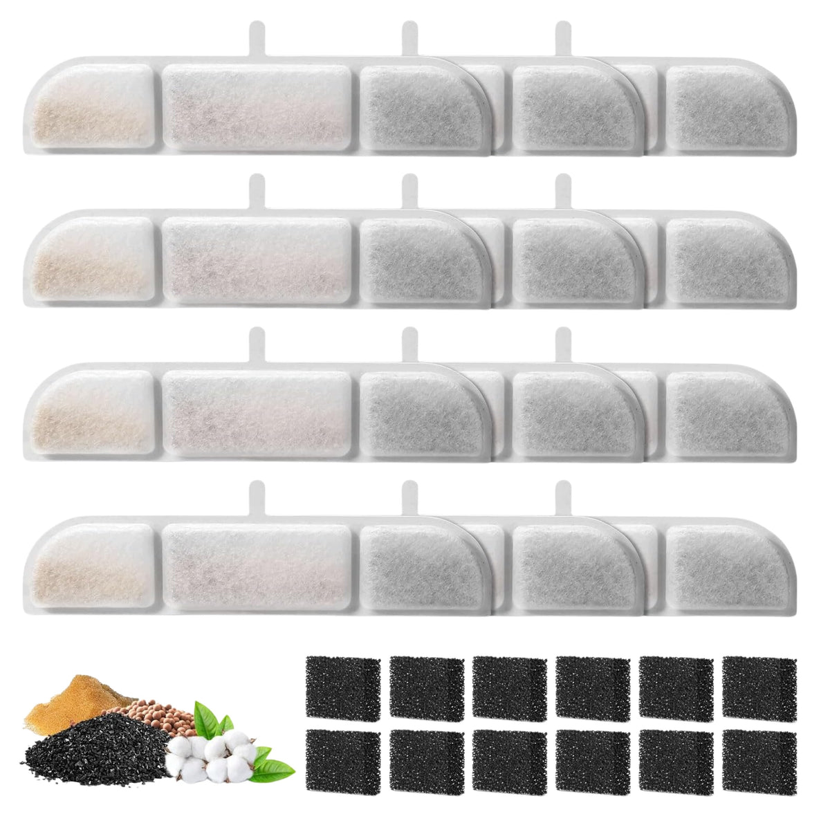 FILTERS FOR CAT FOUNTAIN FERIVA 12 PCS 2,5L + SPONGES