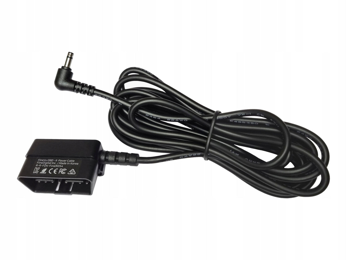FINEVu recorder power cable with OBD-II socket, Parking mode support