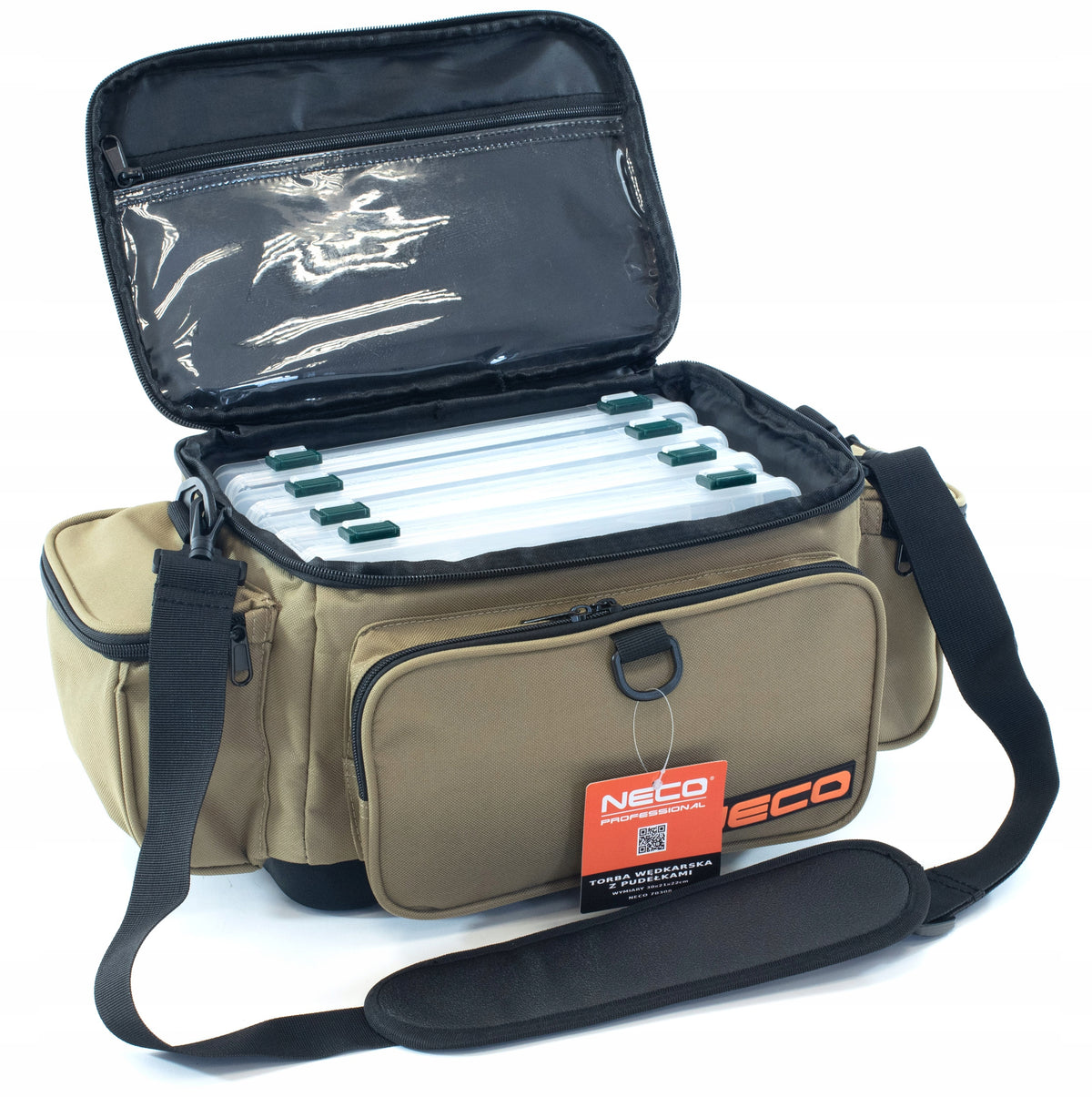 FISHING BAG 4 BOXES RIGID BOTTOM 22X46X25CM